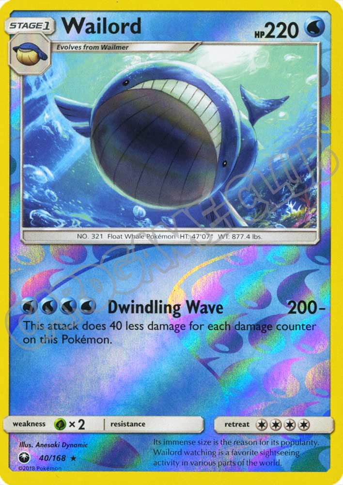 040 / 168 Wailord rara foil reverse (EN) -NEAR MINT-