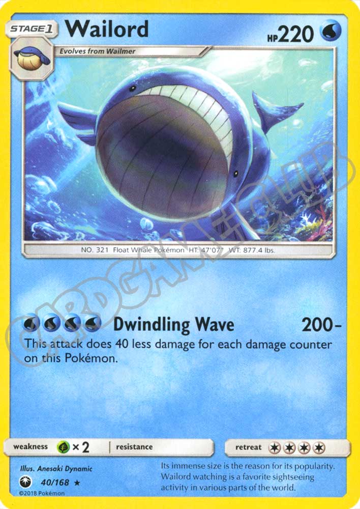 040 / 168 Wailord rara normale (EN) -NEAR MINT-