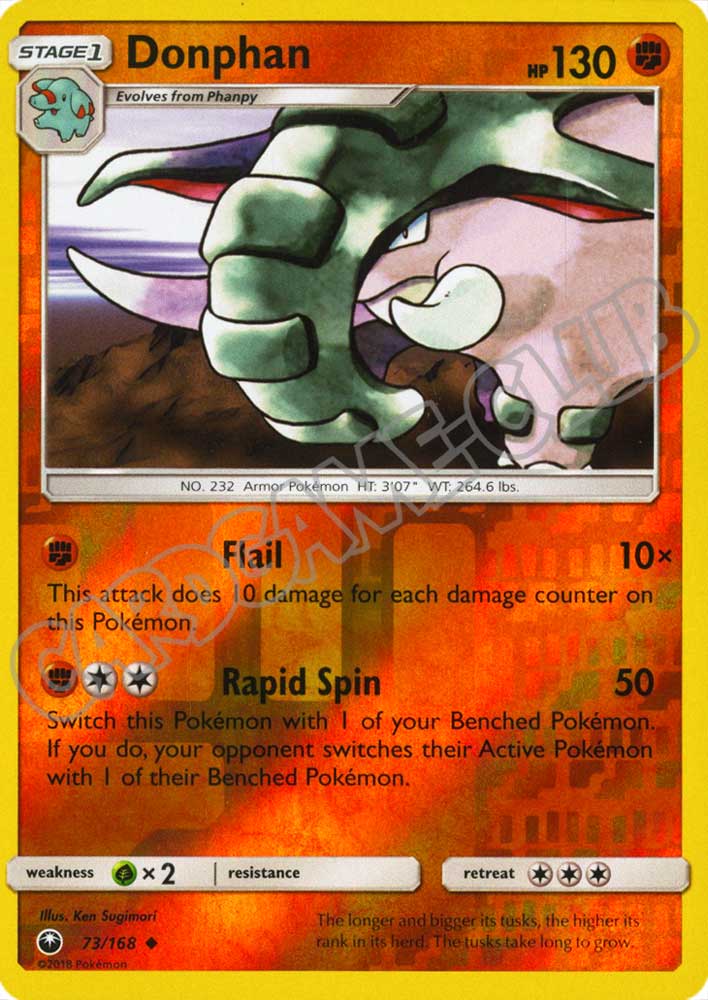 073 / 168 Donphan non comune foil reverse (EN) -NEAR MINT-