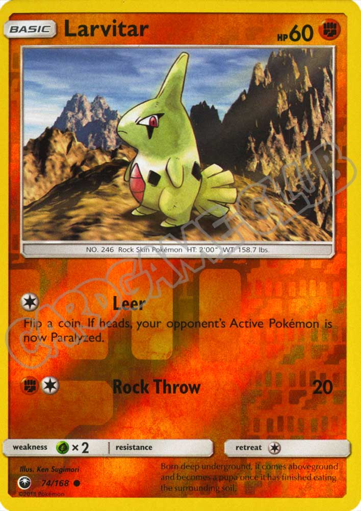 074 / 168 Larvitar comune foil reverse (EN) -NEAR MINT-