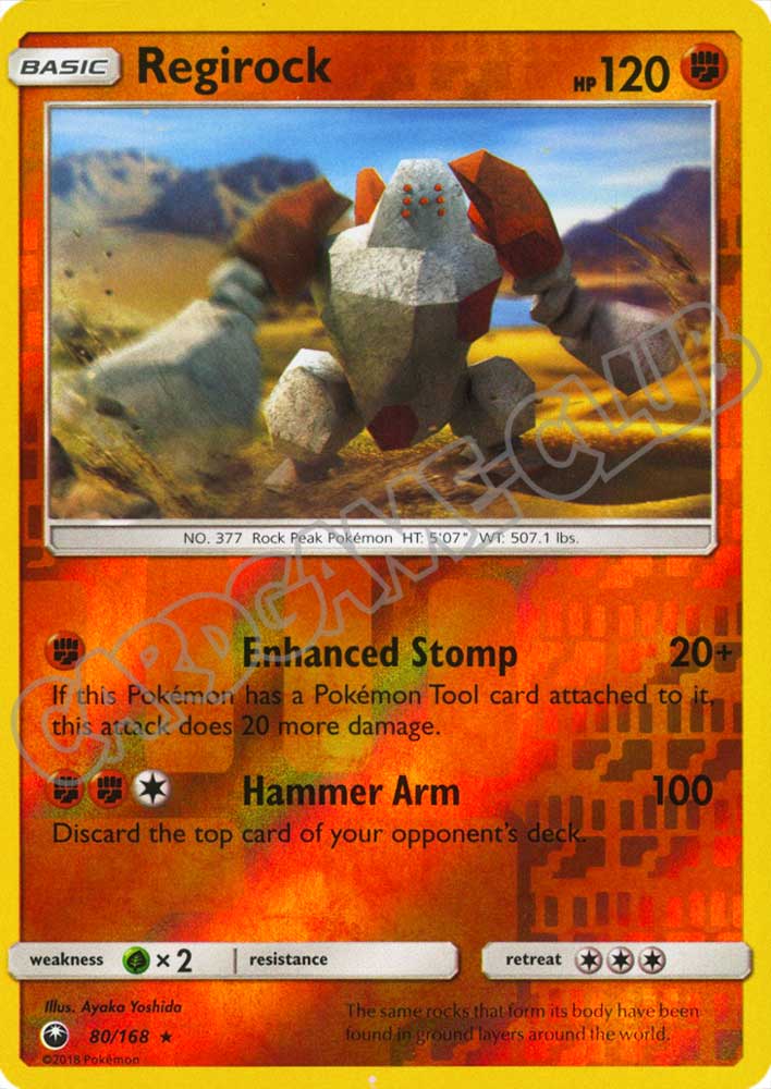 080 / 168 Regirock rara foil reverse (EN) -NEAR MINT-