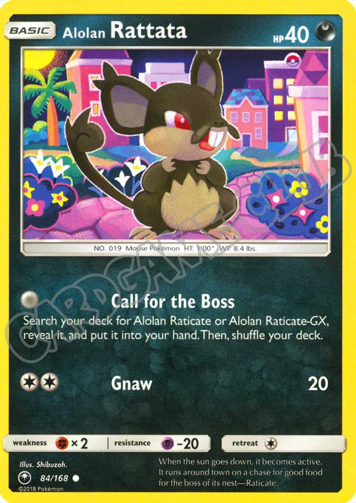 084 / 168 Alolan Rattata comune normale (EN) -NEAR MINT-