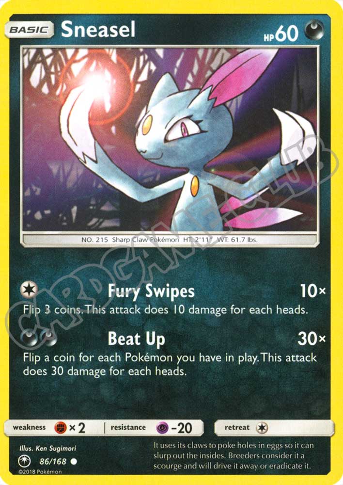 086 / 168 Sneasel comune normale (EN) -NEAR MINT-