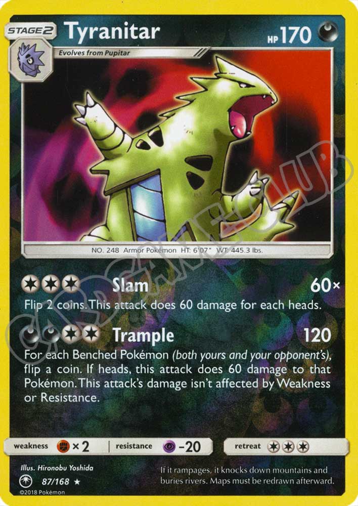 087 / 168 Tyranitar rara foil reverse (EN) -NEAR MINT-