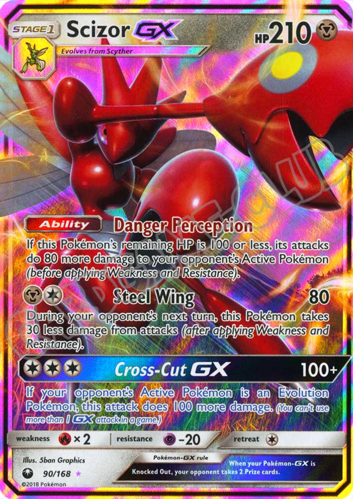 090 / 168 Scizor GX rara GX foil (EN) -NEAR MINT-