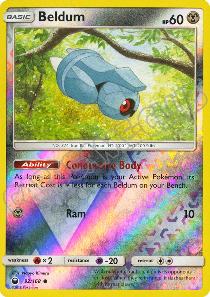 092 / 168 Beldum comune foil reverse (EN) -NEAR MINT-