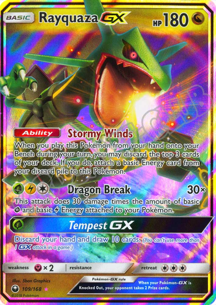109 / 168 Rayquaza GX rara GX foil (EN) -NEAR MINT-