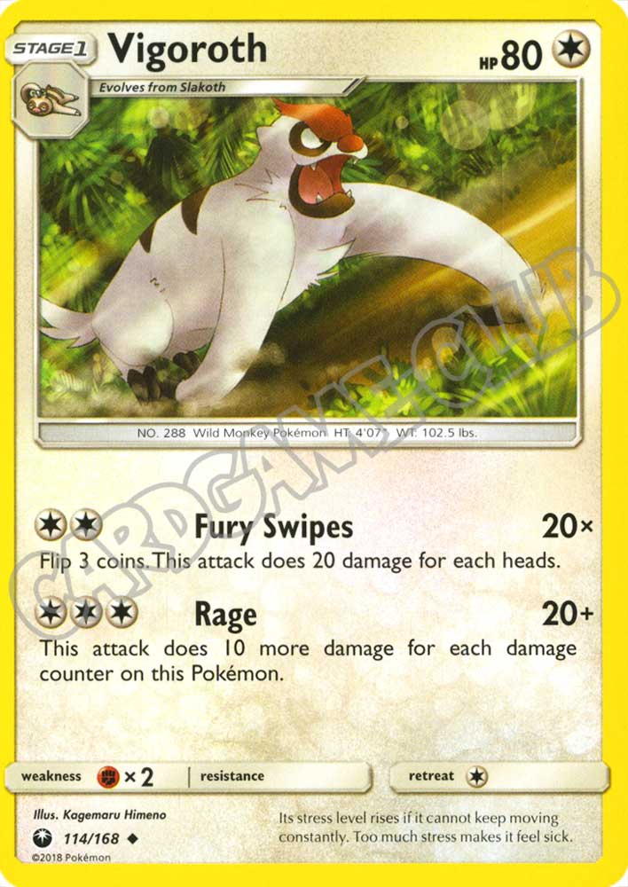 114 / 168 Vigoroth non comune normale (EN) -NEAR MINT-