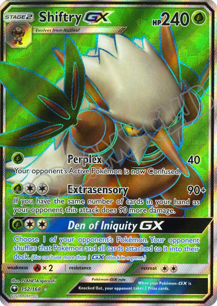 152 / 168 Shiftry GX ultra rara foil (EN) -NEAR MINT-