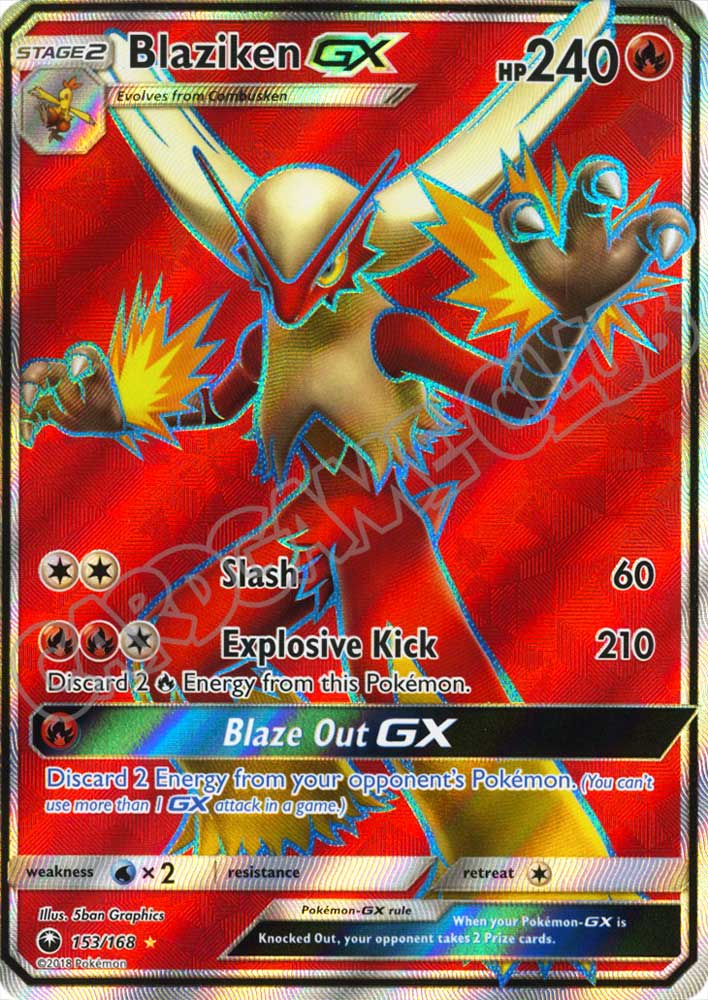 153 / 168 Blaziken GX ultra rara foil (EN) -NEAR MINT-