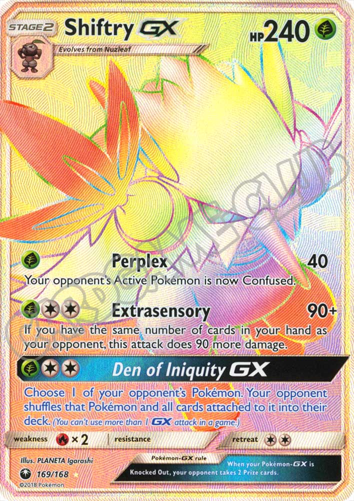 169 / 168 Shiftry GX rara segreta foil (EN) -NEAR MINT-