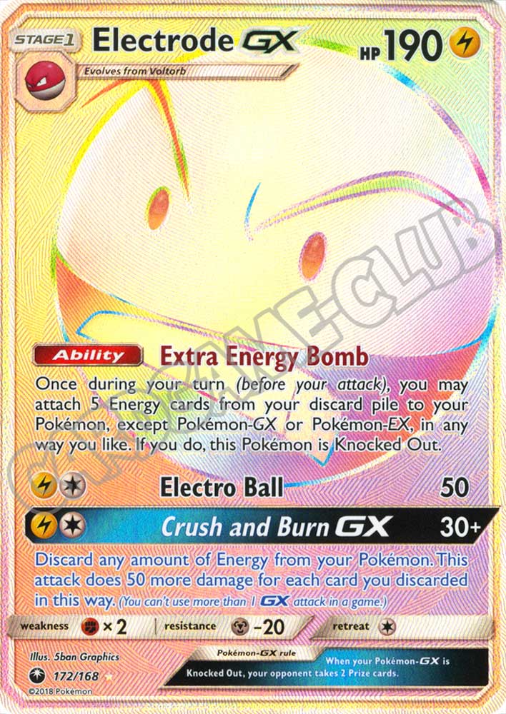 172 / 168 Electrode GX rara segreta foil (EN) -NEAR MINT-