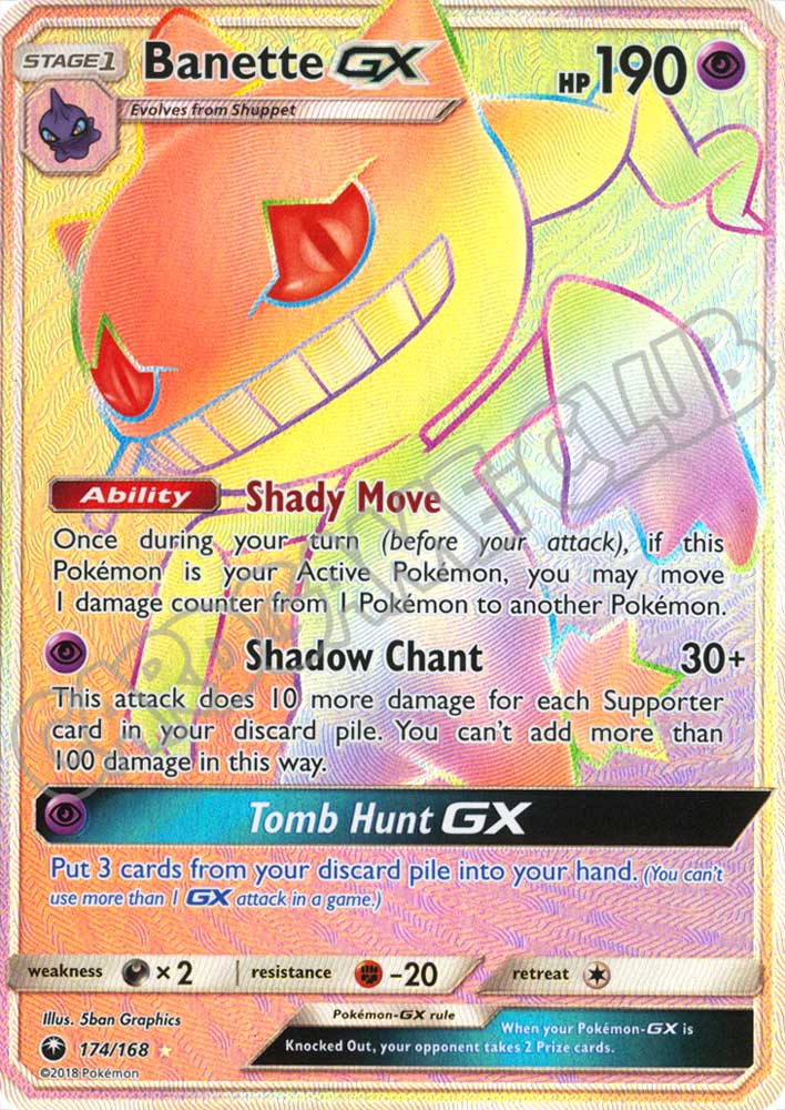 174 / 168 Banette GX rara segreta foil (EN) -NEAR MINT-