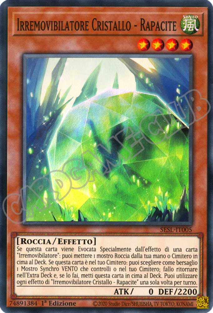 SESL-IT005 Irremovibilatore Cristallo - Rapacite super rara 1a Edizione (IT) -NEAR MINT-