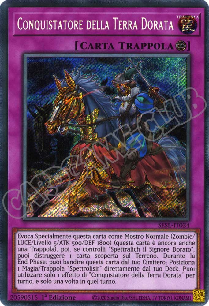 SESL-IT034 Conquistatore della Terra Dorata rara segreta 1a Edizione (IT) -NEAR MINT-