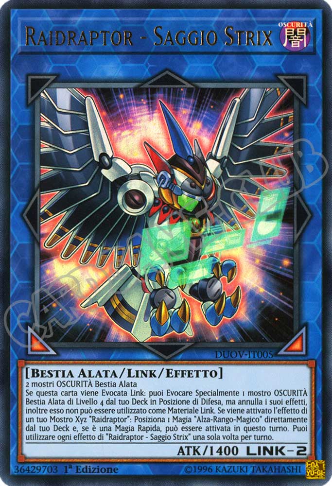 DUOV-IT005 Raidraptor - Saggio Strix ultra rara 1a Edizione (IT) -NEAR MINT-