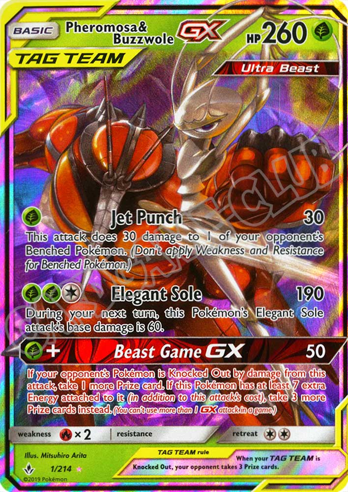 001 / 214 Pheromosa & Buzzwole GX rara GX foil (EN) -NEAR MINT-