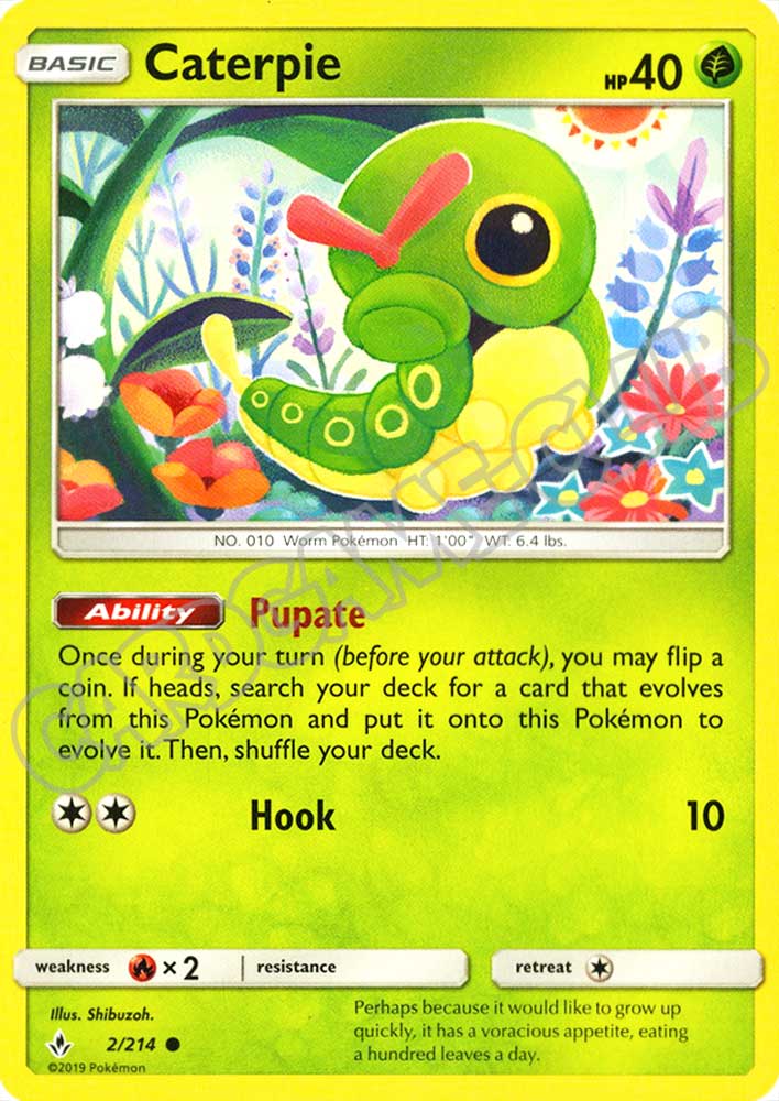 002 / 214 Caterpie comune normale (EN) -NEAR MINT-