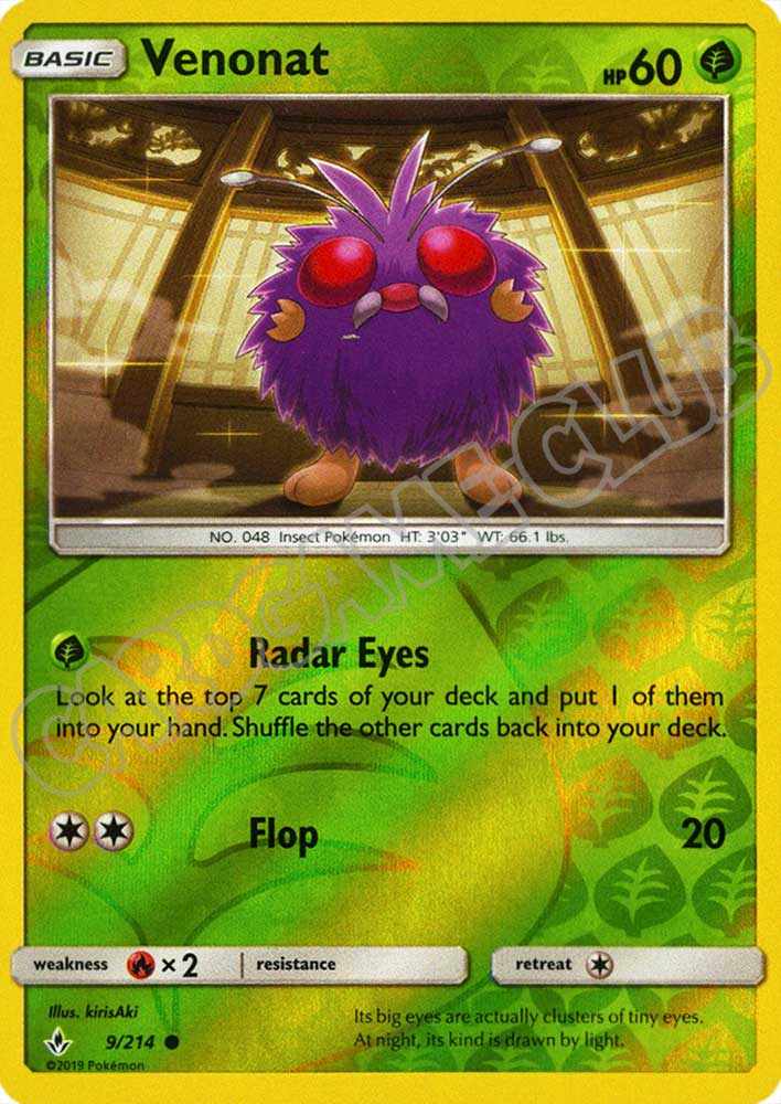 009 / 214 Venonat comune foil reverse (EN) -NEAR MINT-