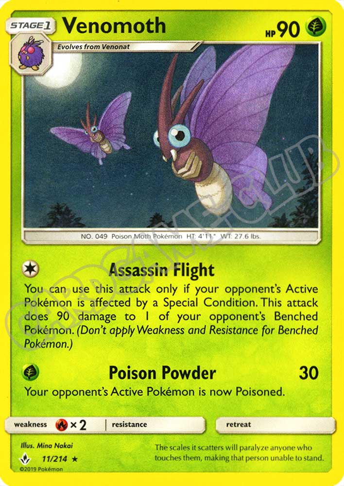 011 / 214 Venomoth rara normale (EN) -NEAR MINT-