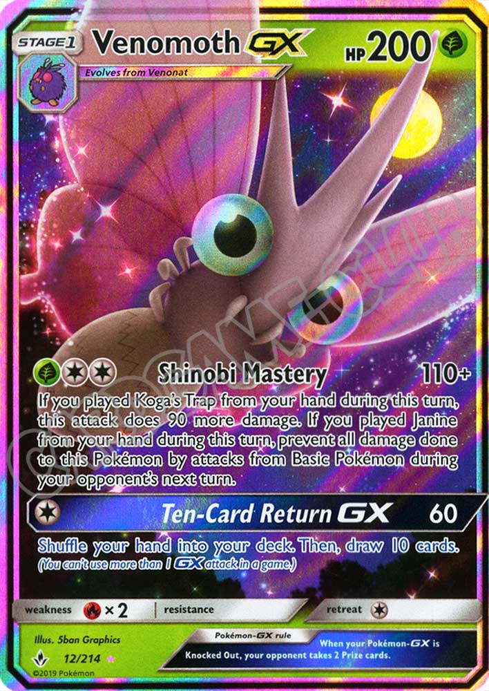 012 / 214 Venomoth GX rara GX foil (EN) -NEAR MINT-
