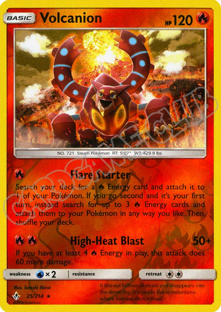 025 / 214 Volcanion rara foil reverse (EN) -NEAR MINT-