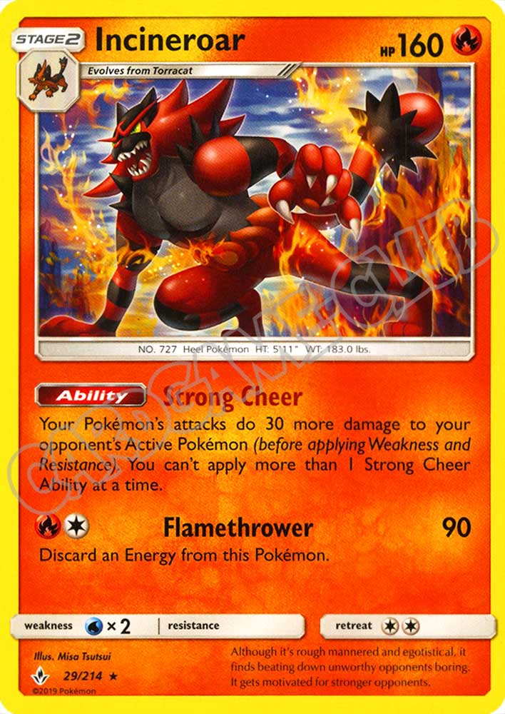 029 / 214 Incineroar rara normale (EN) -NEAR MINT-