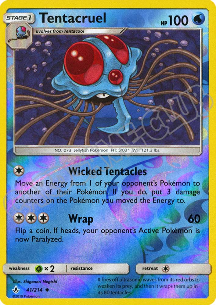 041 / 214 Tentacruel non comune foil reverse (EN) -NEAR MINT-
