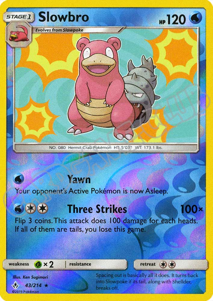043 / 214 Slowbro rara foil reverse (EN) -NEAR MINT-