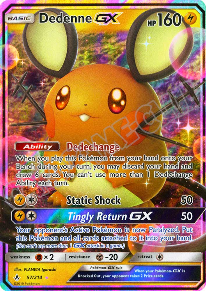 057 / 214 Dedenne GX rara GX foil (EN) -NEAR MINT-