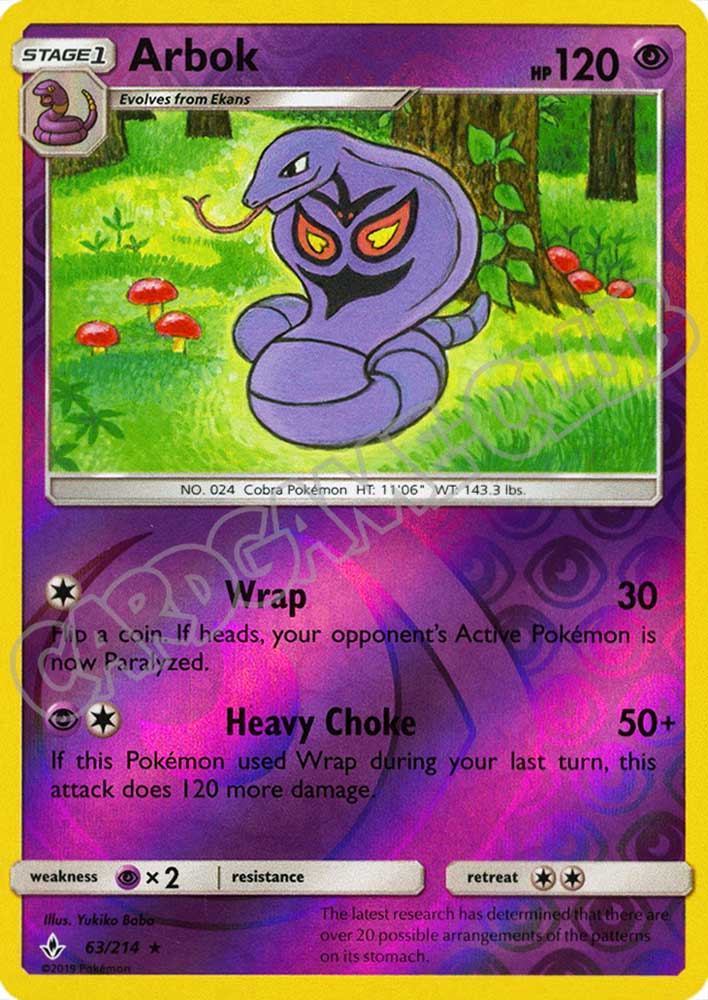 063 / 214 Arbok rara foil reverse (EN) -NEAR MINT-