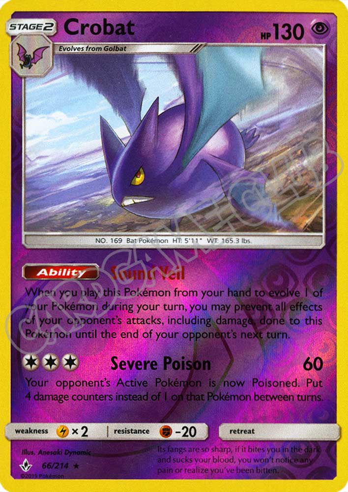 066 / 214 Crobat rara foil reverse (EN) -NEAR MINT-