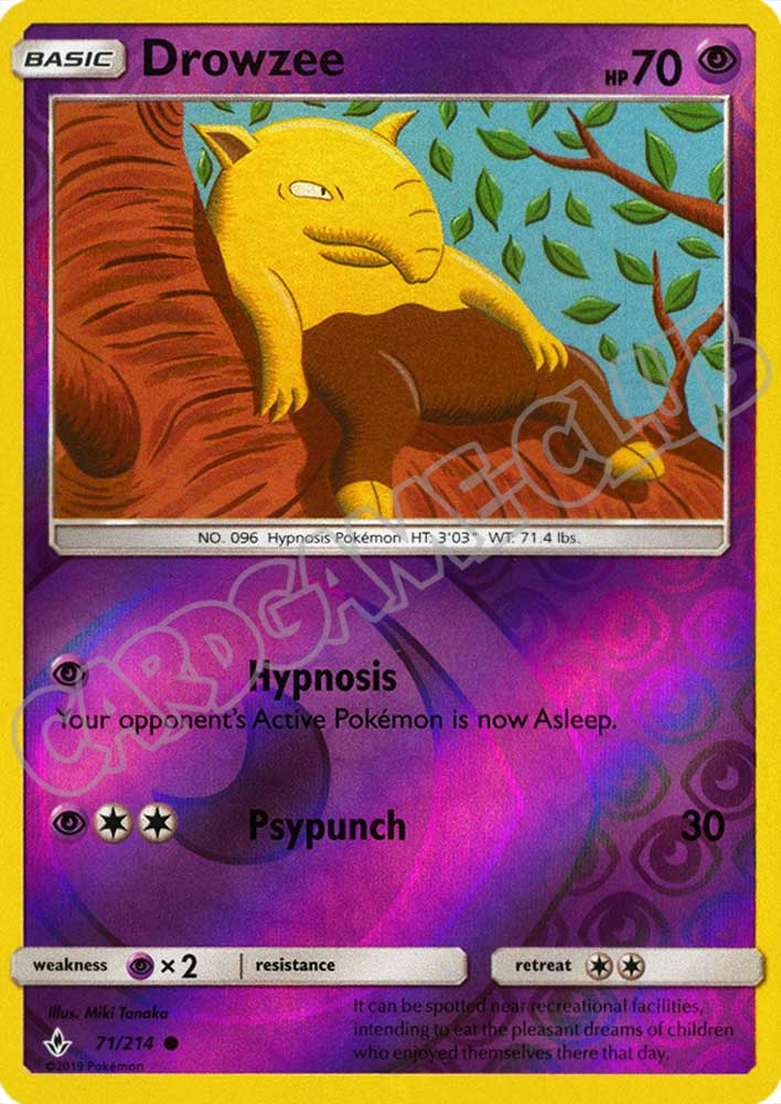 071 / 214 Drowzee comune foil reverse (EN) -NEAR MINT-