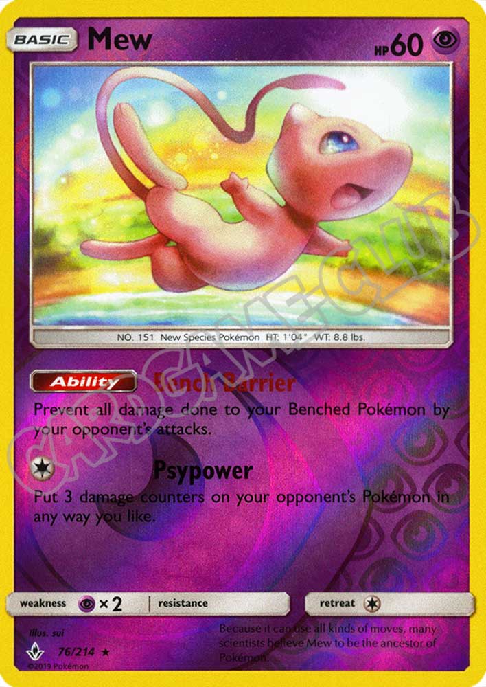 076 / 214 Mew rara foil reverse (EN) -NEAR MINT-
