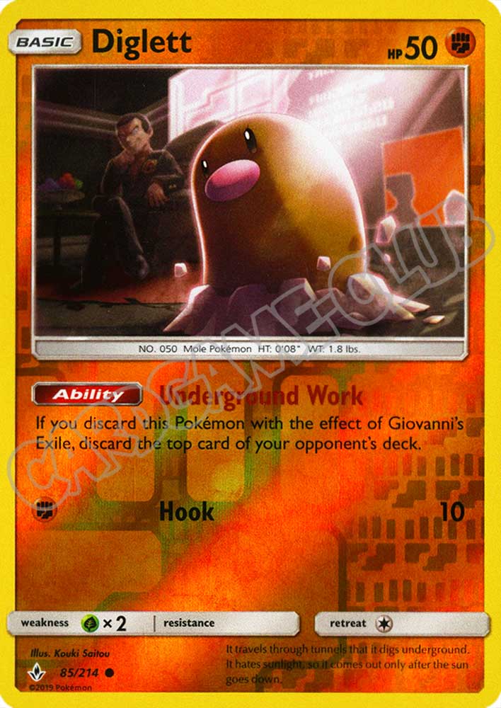 085 / 214 Diglett comune foil reverse (EN) -NEAR MINT-