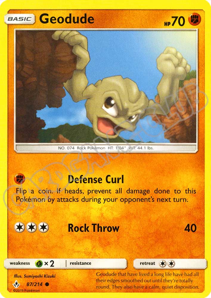 087 / 214 Geodude comune normale (EN) -NEAR MINT-