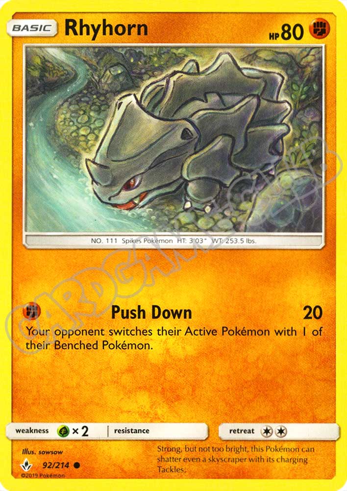 092 / 214 Rhyhorn comune normale (EN) -NEAR MINT-