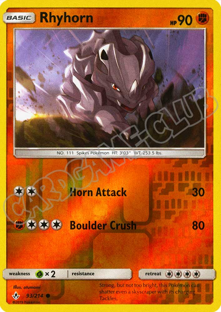 093 / 214 Rhyhorn comune foil reverse (EN) -NEAR MINT-