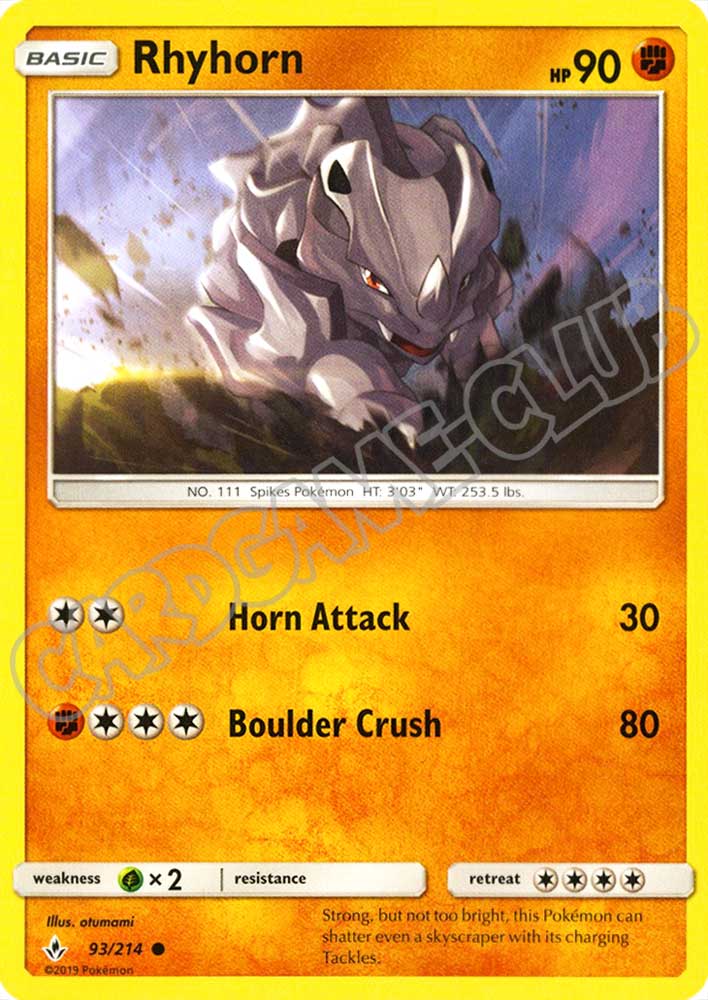 093 / 214 Rhyhorn comune normale (EN) -NEAR MINT-