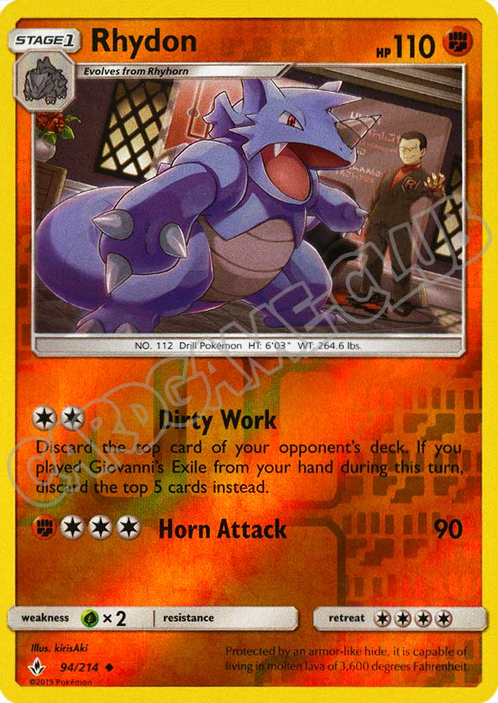 094 / 214 Rhydon non comune foil reverse (EN) -NEAR MINT-