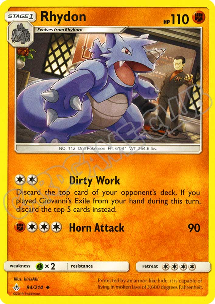 094 / 214 Rhydon non comune normale (EN) -NEAR MINT-