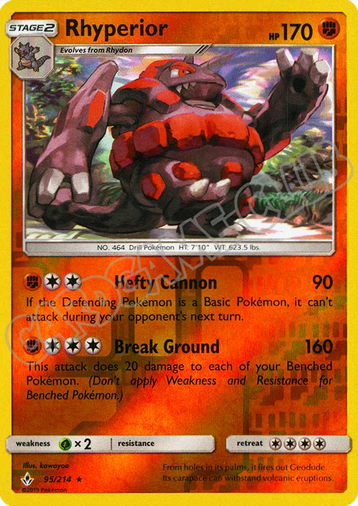 095 / 214 Rhyperior rara foil reverse (EN) -NEAR MINT-