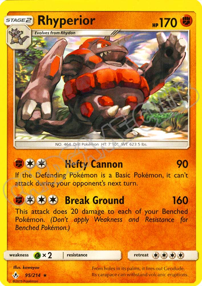 095 / 214 Rhyperior rara normale (EN) -NEAR MINT-