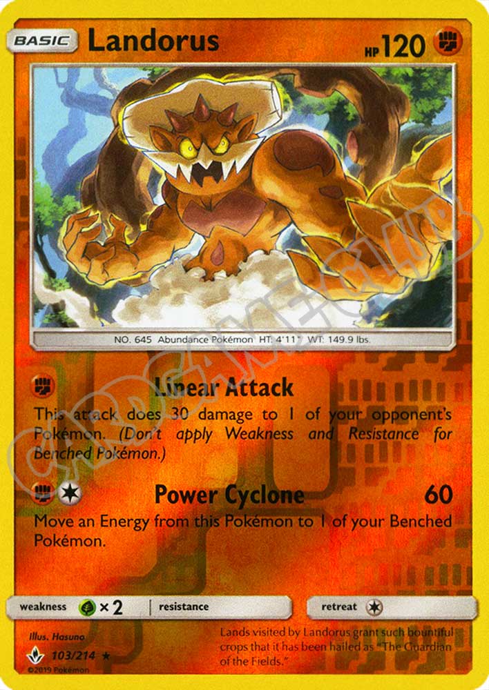 103 / 214 Landorus rara foil reverse (EN) -NEAR MINT-