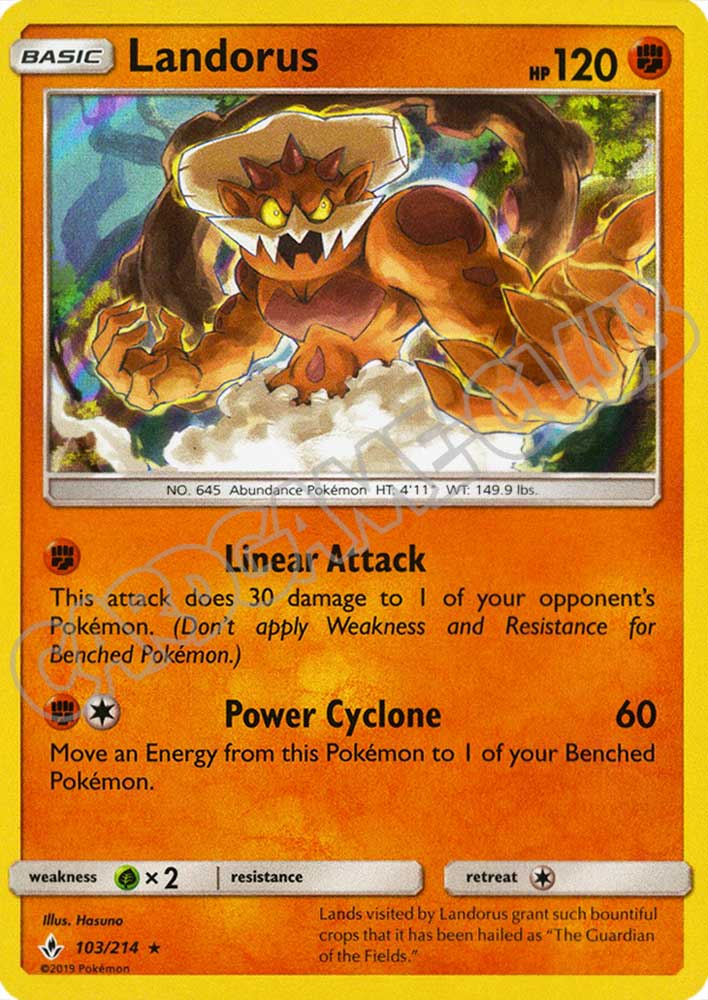 103 / 214 Landorus rara foil (EN) -NEAR MINT-