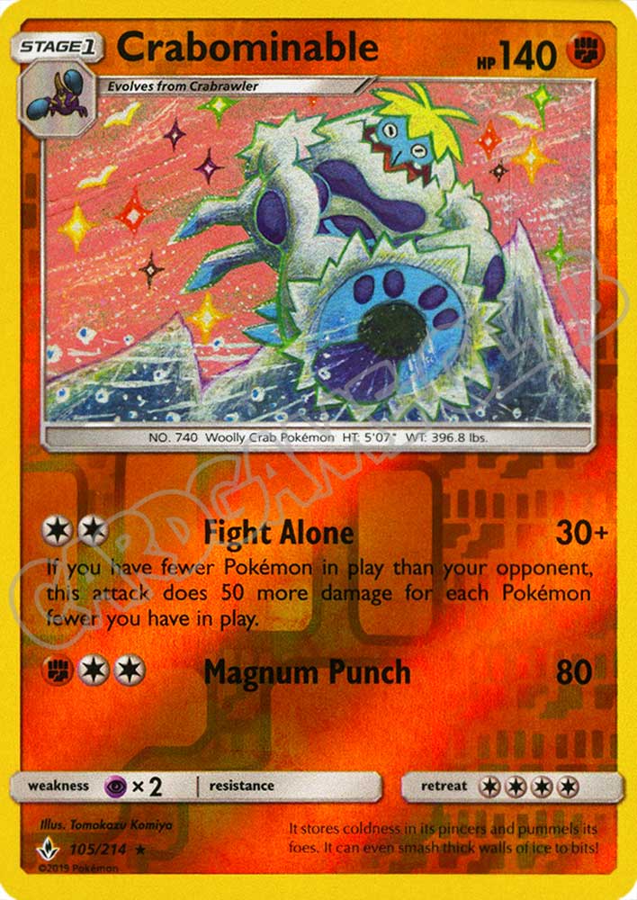 105 / 214 Crabominable rara foil reverse (EN) -NEAR MINT-