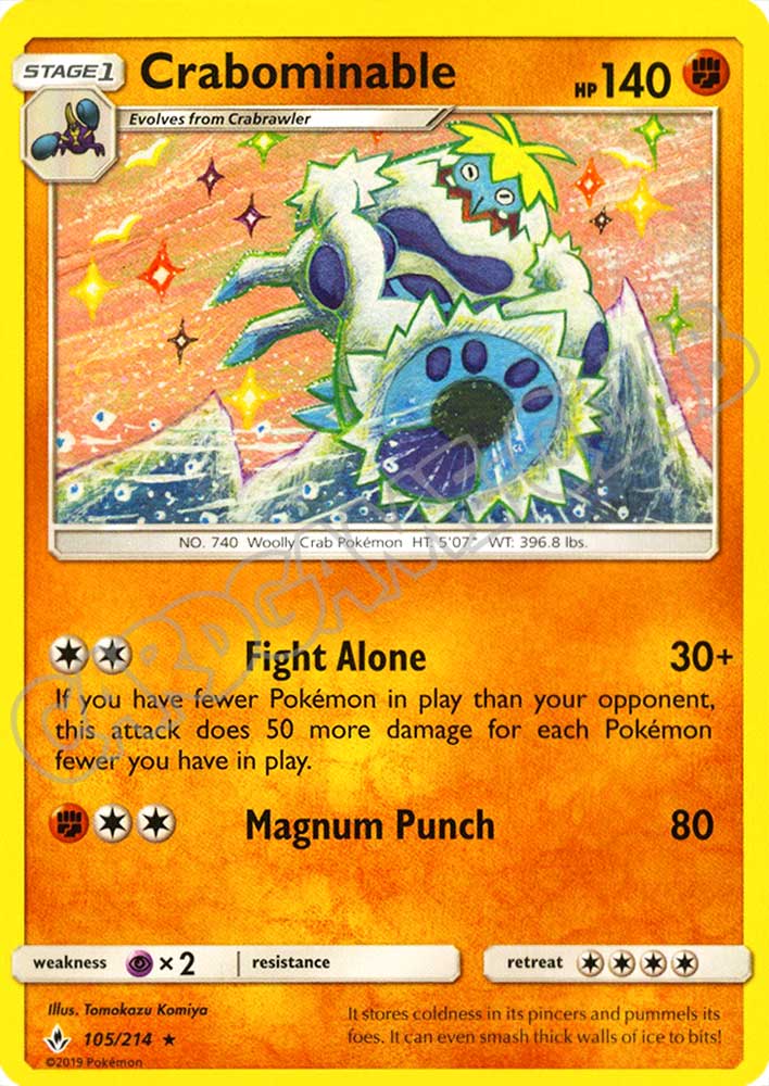 105 / 214 Crabominable rara normale (EN) -NEAR MINT-