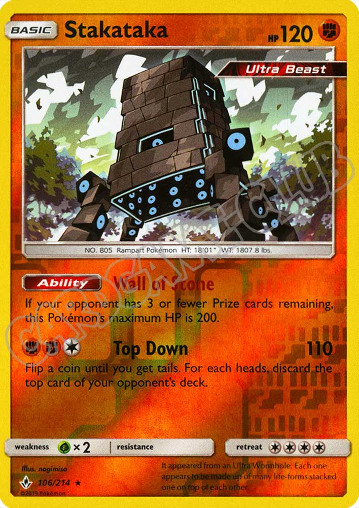 106 / 214 Stakataka rara foil reverse (EN) -NEAR MINT-
