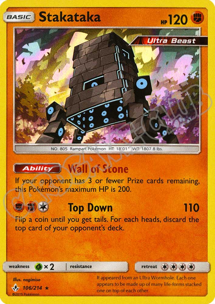 106 / 214 Stakataka rara foil (EN) -NEAR MINT-