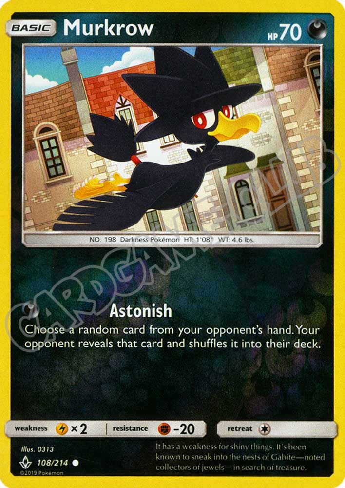 108 / 214 Murkrow comune foil reverse (EN) -NEAR MINT-